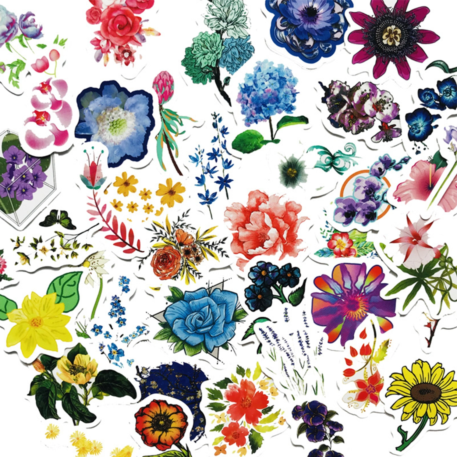 Beautiful Flower Vinyl Stickers, Cute Leaf Graffiti Waterproof Decals
