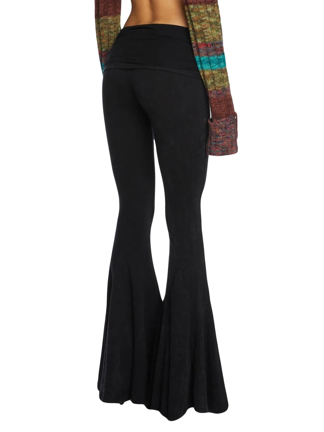 Women's Spring Solid Color Low Waist Skinny Bell-bottom Pants