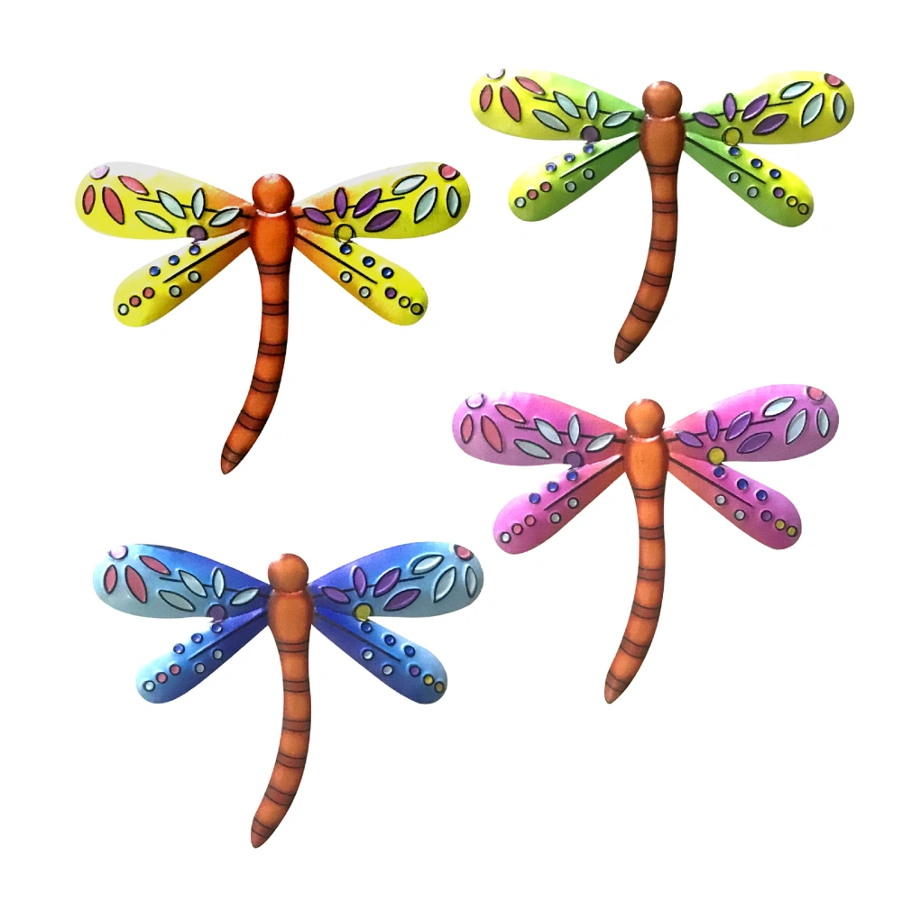 Metal Dragonfly Decoration, Wall Hanging with Bright Color Art