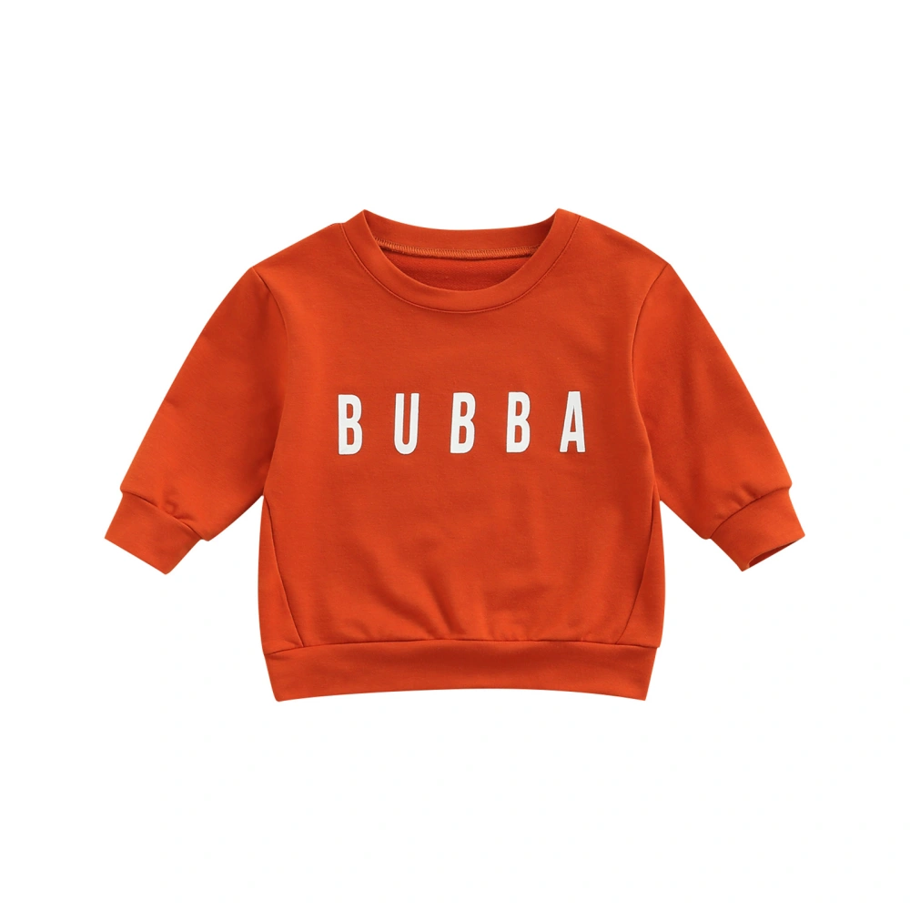 Toddler Letter Pattern Long Sleeve Round Neck Relaxed Fit Sweatshirts