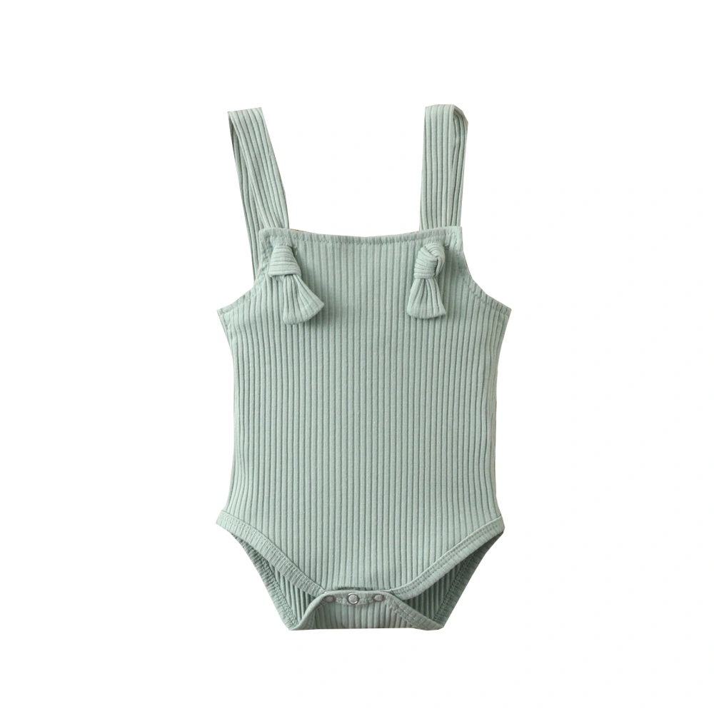 Newborn Girls Summer Romper, Adjustable Strap Solid Color Bodysuit