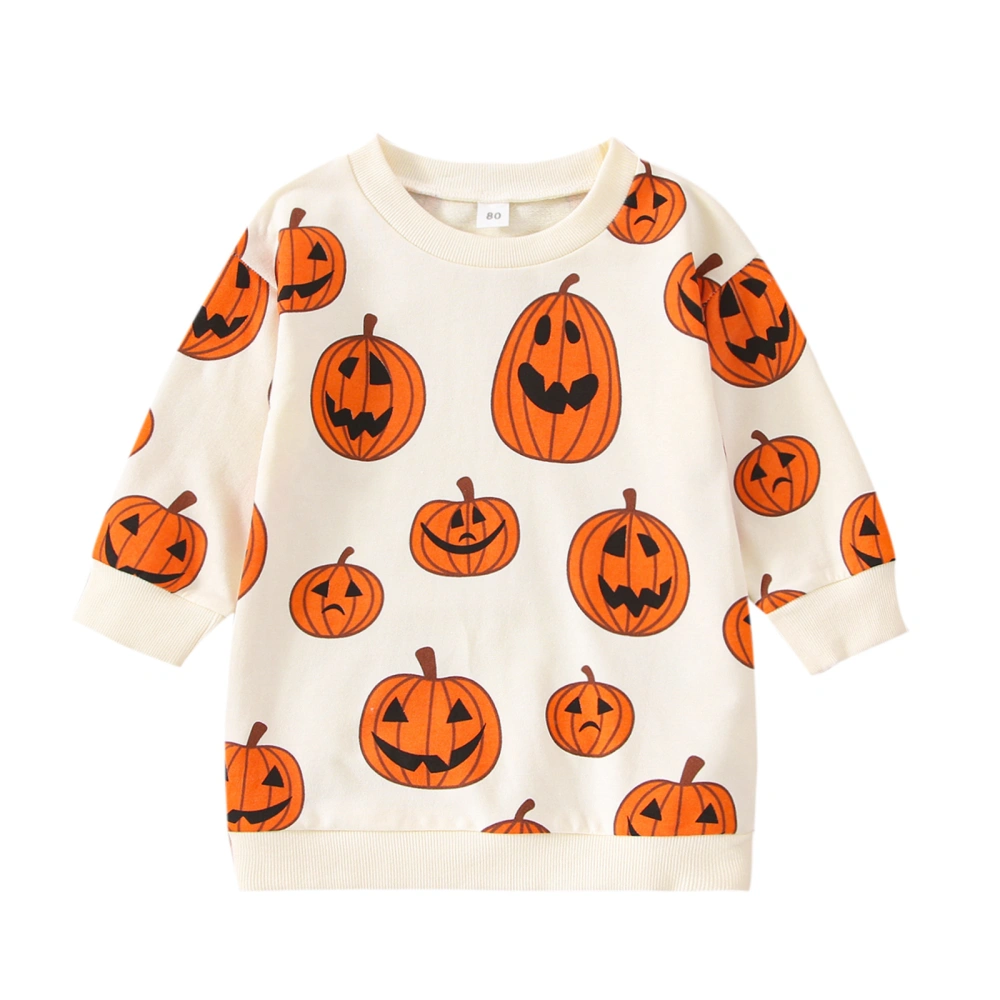 Boy's Girl's Sweatshirt, Halloween Pumpkin Printed Long Sleeve Tops