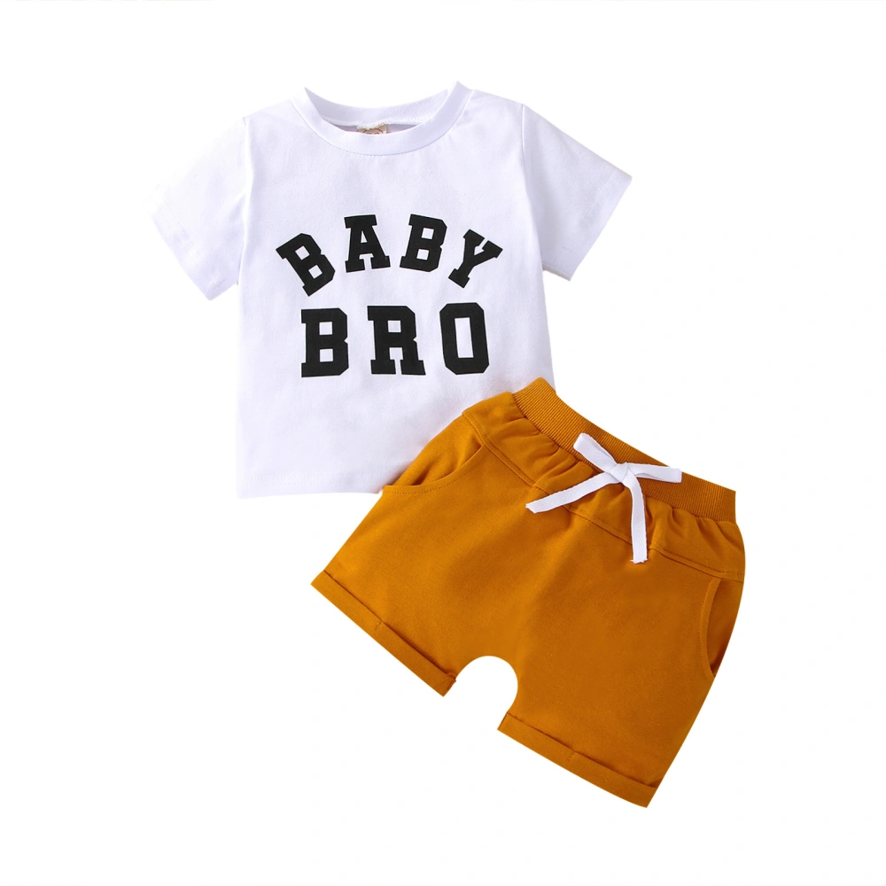 Toddler Boy’s Letter Short Sleeve Tops and Tie-up Short Pants Set