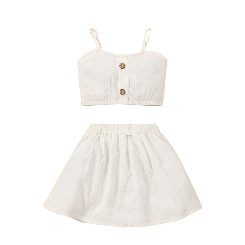 Baby Girls Skirt Set, Sleeveless Camisole with Elastic Waist Skirt