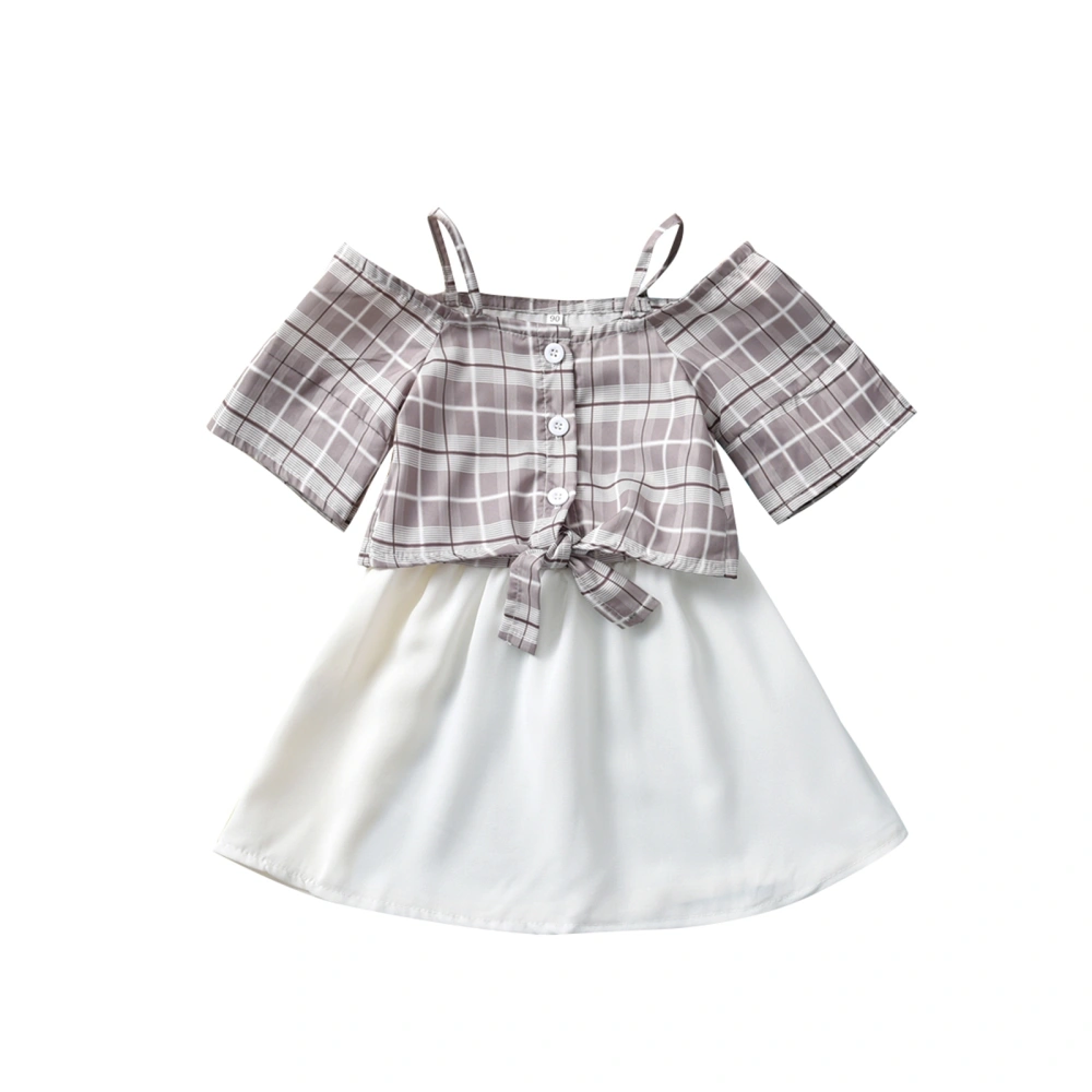 Girls Two Pieces Clothes Outfit, Sling Off Shoulder Shirt + Skirt