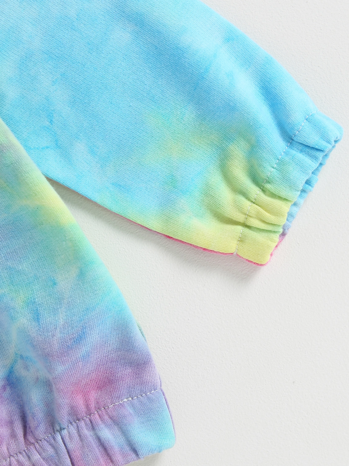 Kids Girls Zip Up Hoodies Jacket Rainbow Tie-Dye Print Outerwear
