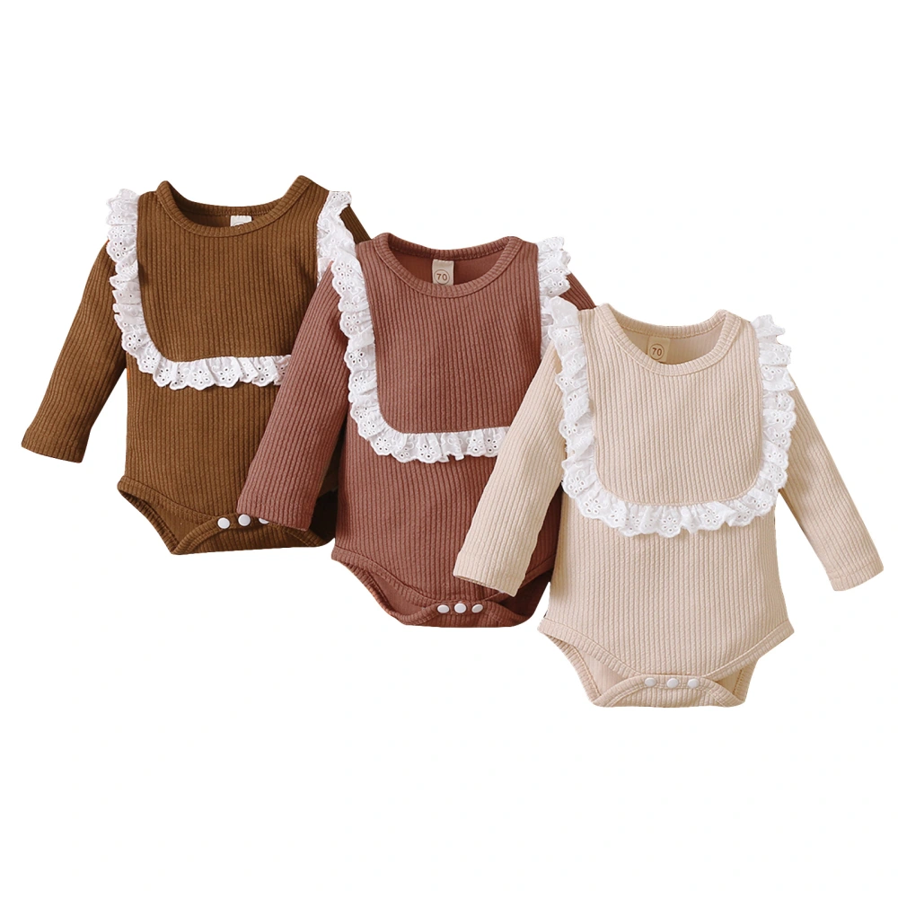 Toddler Long Sleeve Romper with Lace Decoration, Sweet Style