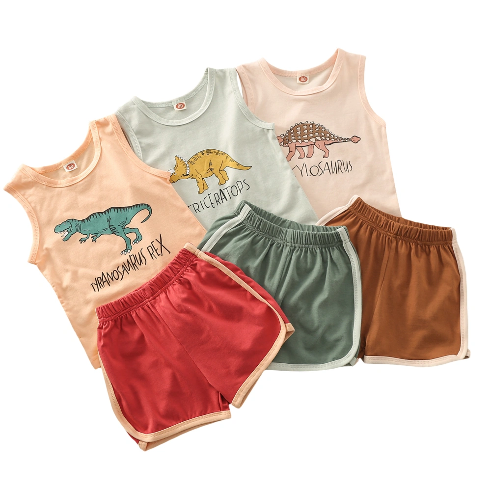 Kids Clothes Set, Printed Pattern Vest and Elastic Waist Shorts