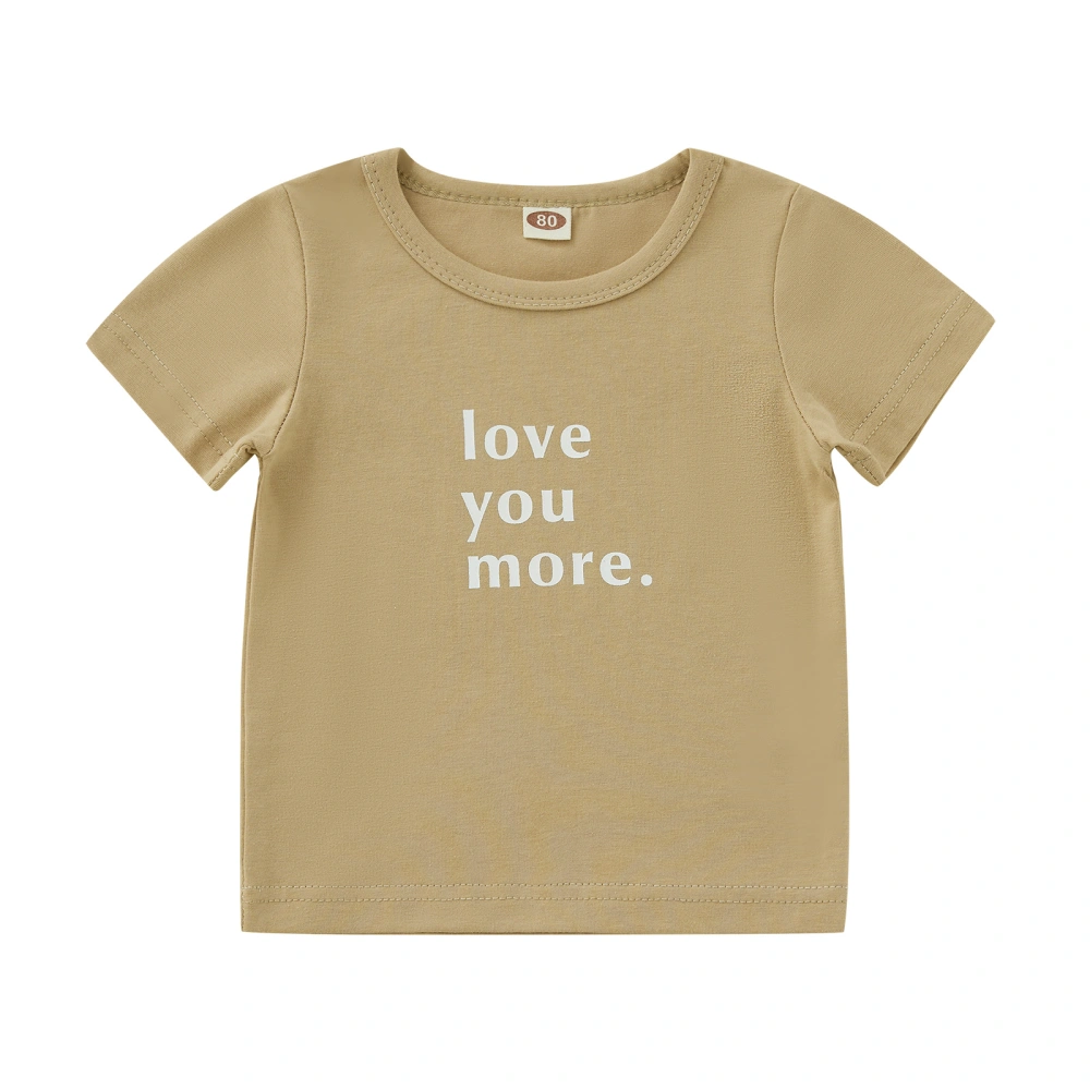 Baby Toddler T-shirts Short Sleeve Letter Print Tops for Boys Girls