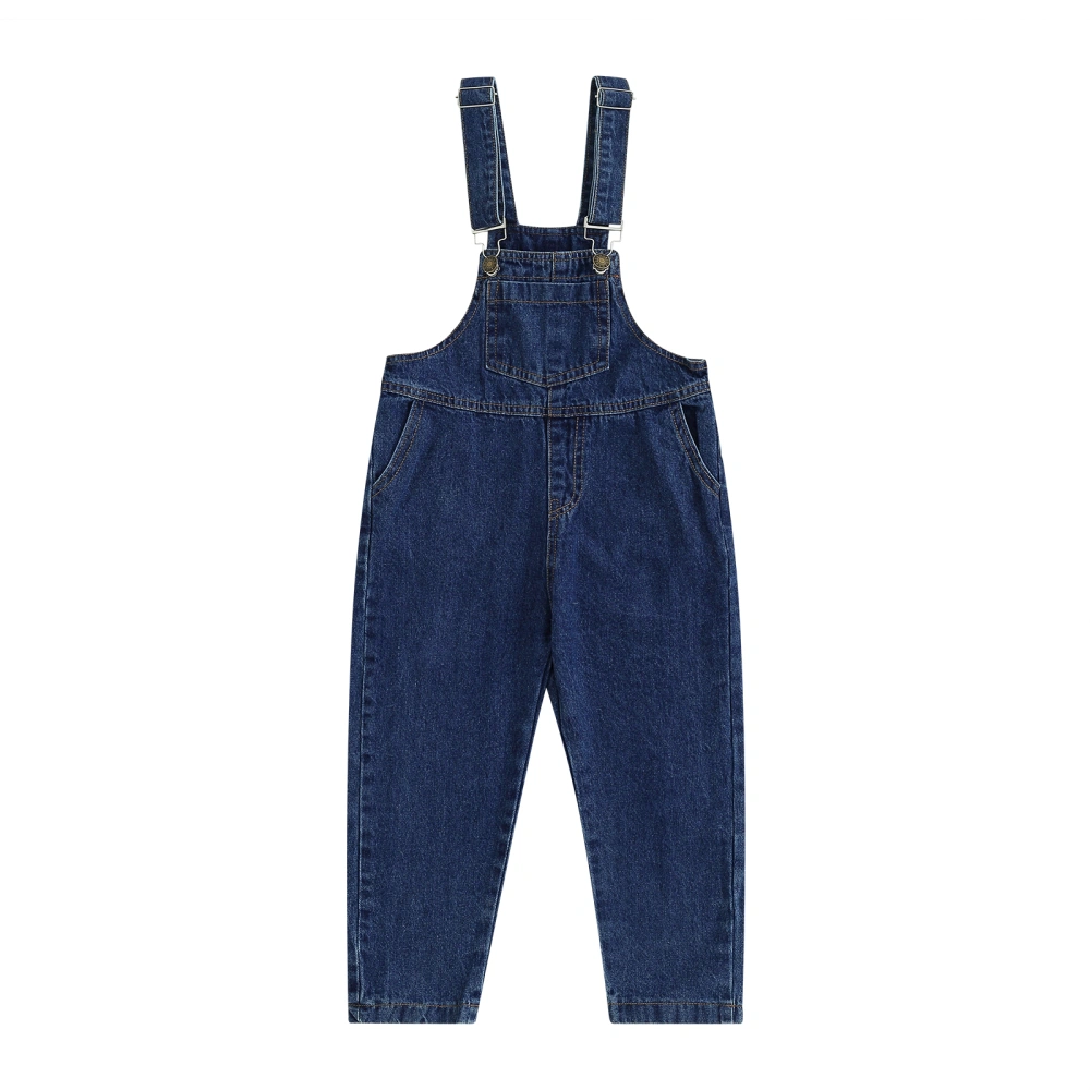 Toddler Girls Denim Overalls Summer Sleeveless Jumpsuit Long Jeans