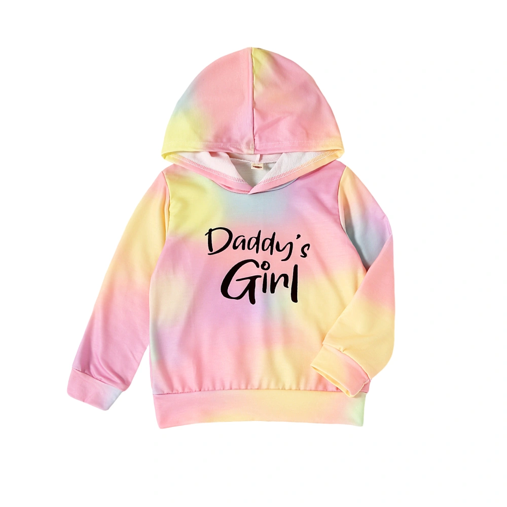 Baby Girl Hoodies Sweatshirt Tie-Dye Letter Print Long Sleeve Pullover