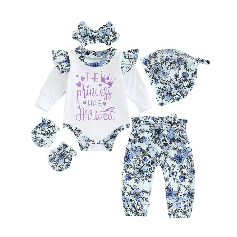 Infant Bodysuit + Trousers with Bow + Hat + Headband + Mittens