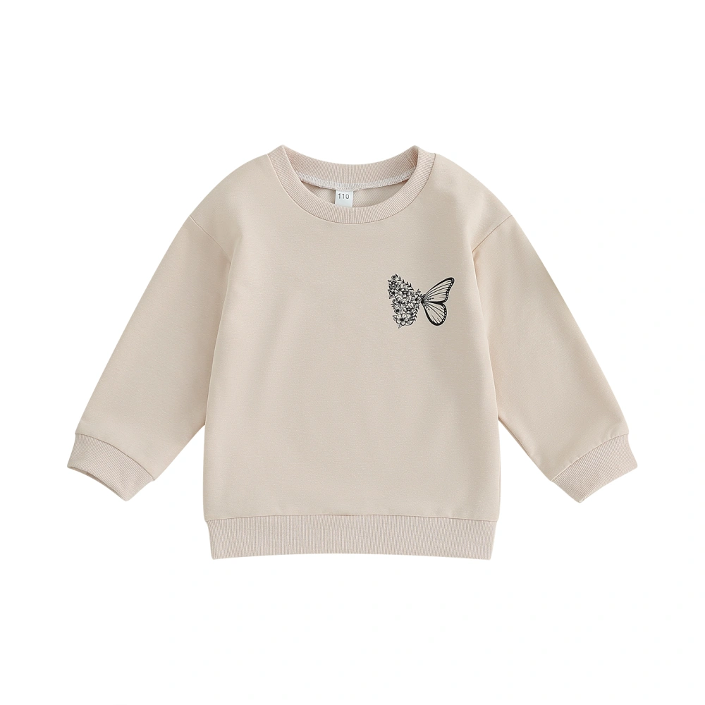 Kids Baby Girl Sweatshirt Butterfly Floral Print Pullovers Autumn Tops