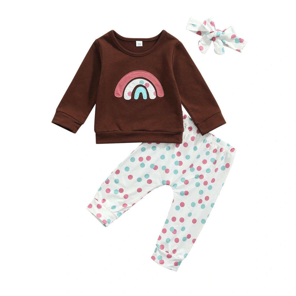 Baby Long Sleeve + Trousers + Headband, Rainbow Pattern Print