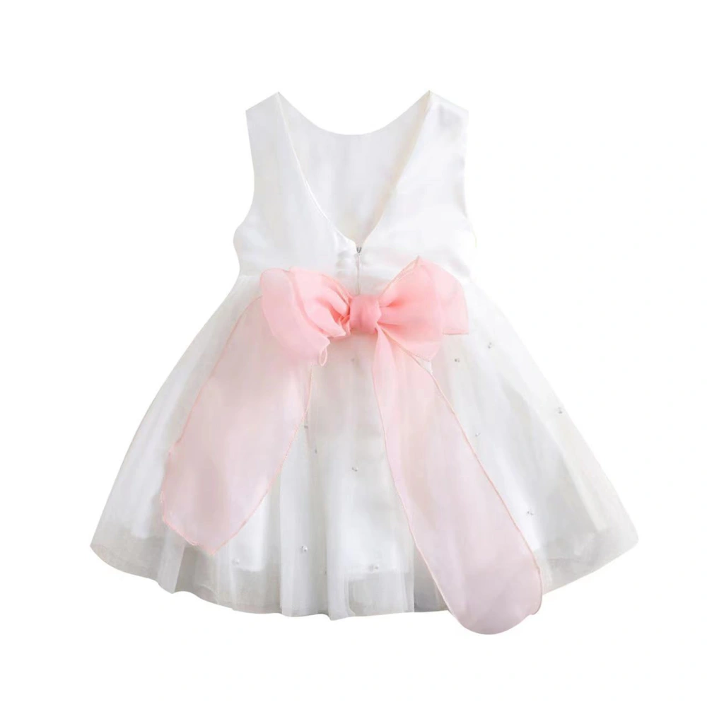 Girls Princess Dress, Kids Sleeveless Bubble Dress with Large Bowknot