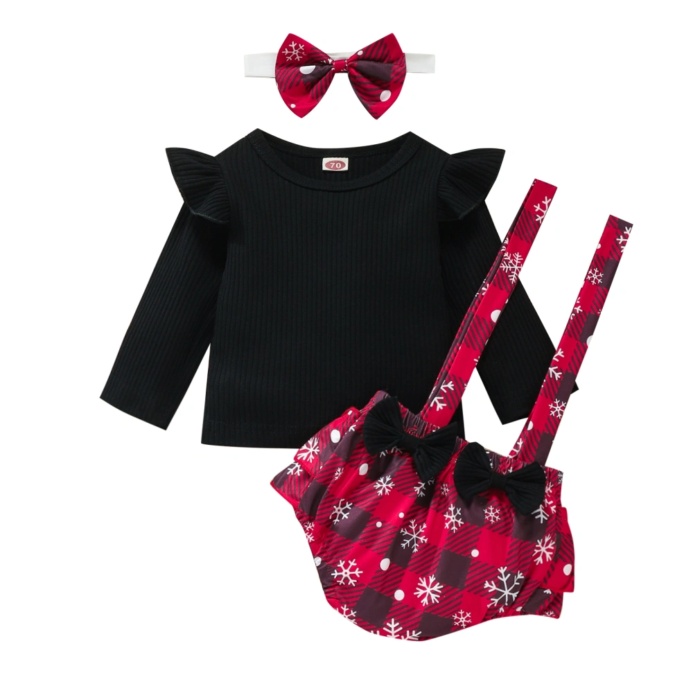 Baby Girls Clothes Set, Tops, Suspender Shorts and Headdress