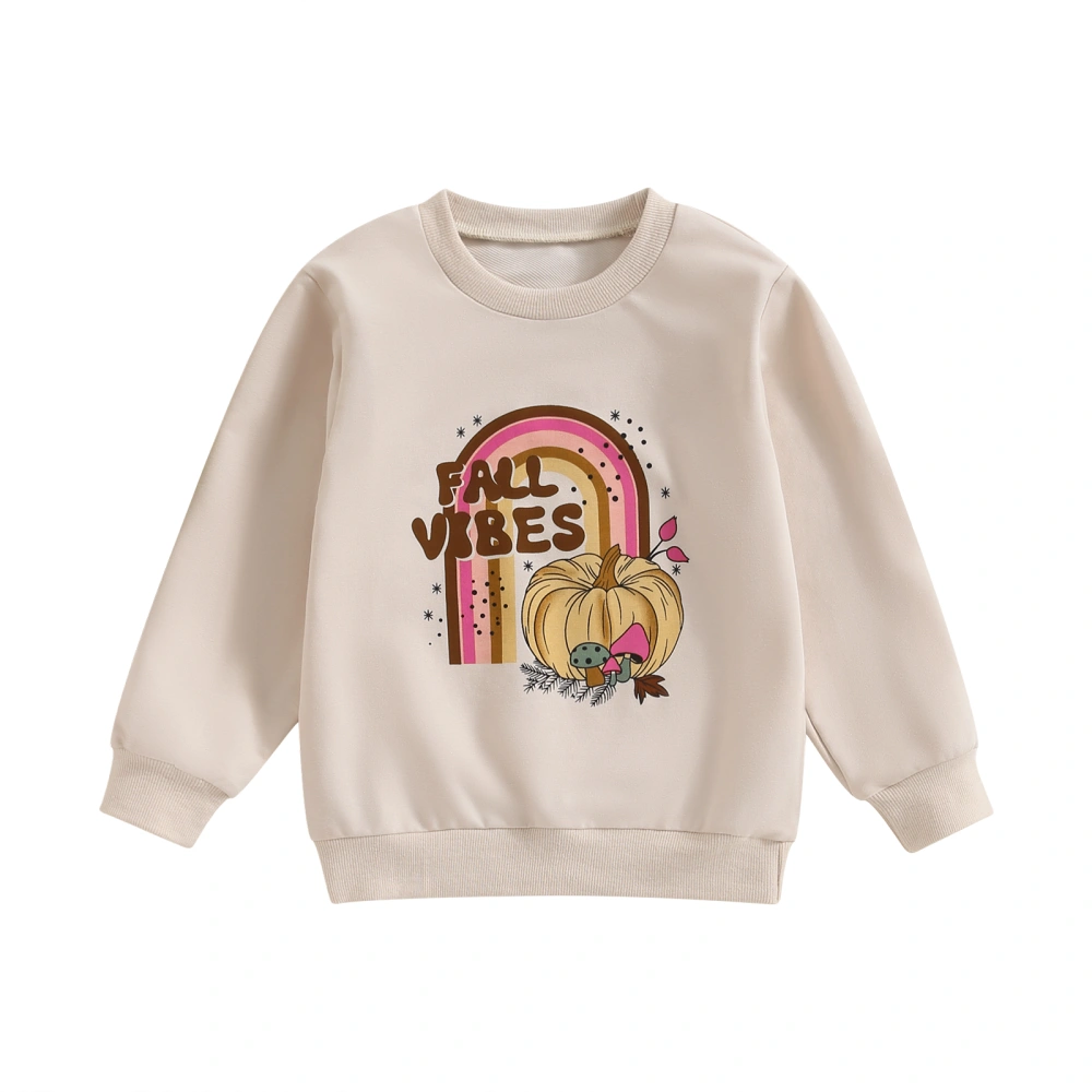 Kids Baby Sweatshirt Pumpkin Rainbow Print Long Sleeve Pullovers