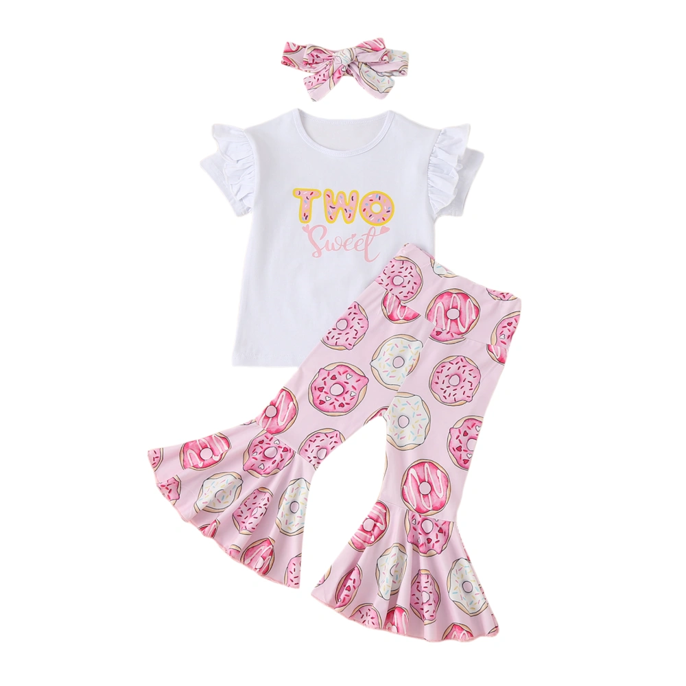 Infant Girls Clothes Outfit, Printed T-Shirt +  Flare Pants + Headband