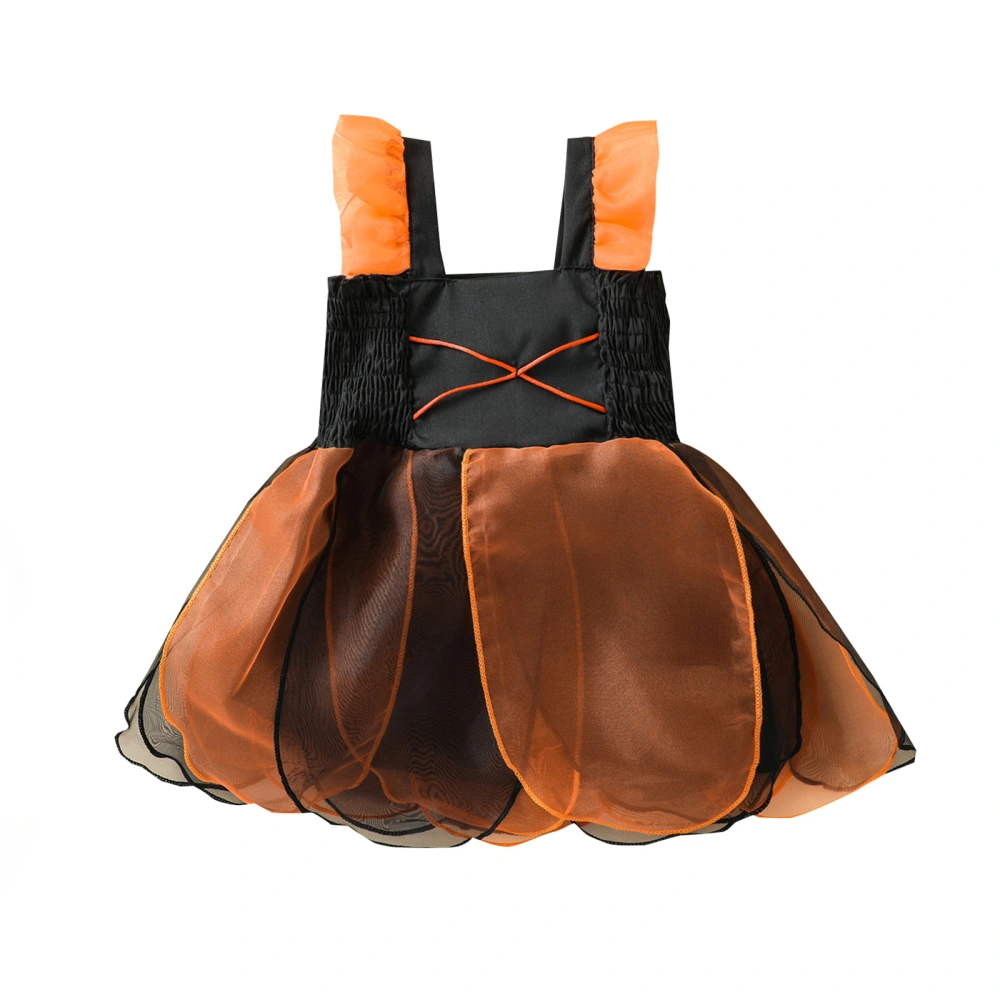 Baby Halloween Camisole Dress with Multi-layer Mesh Stitching