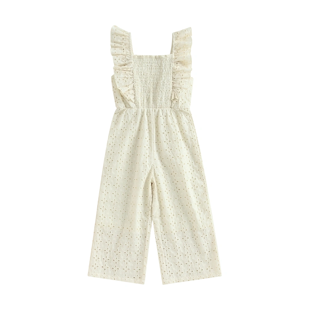 Toddler Girl Summer Casual Romper Ruffle Sleeve Floral Hollow Jumpsuit