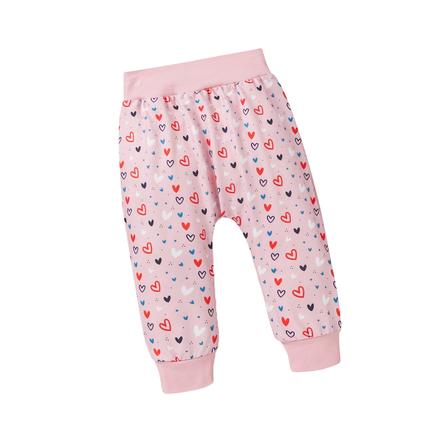 Baby Girls Clothes Set, Pink Printed Pattern Rompers, Pants and Cap