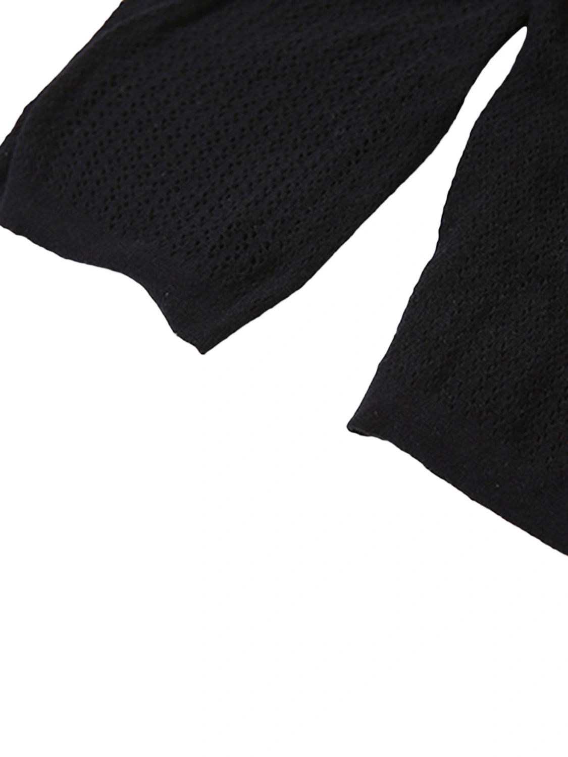Women Solid Color Playsuits Knit Hollow-Out Crew Neck Short Jumpsuits