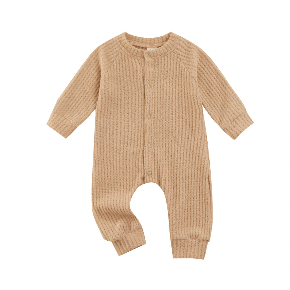 Baby Fall Jumpsuit, Toddlers Solid Color Long Sleeve Romper with Snaps