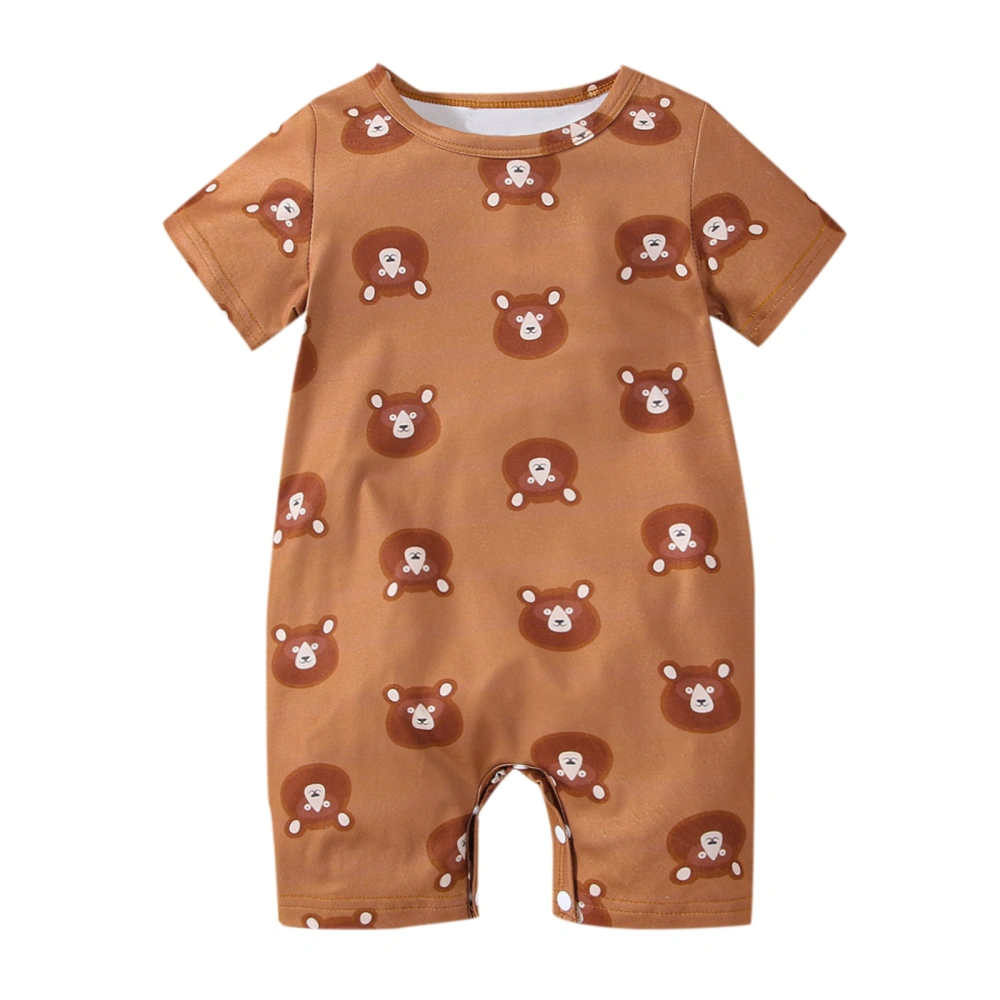 Infants Short Sleeve Romper Short Sleeve Bear Print Short Jumpsuit 