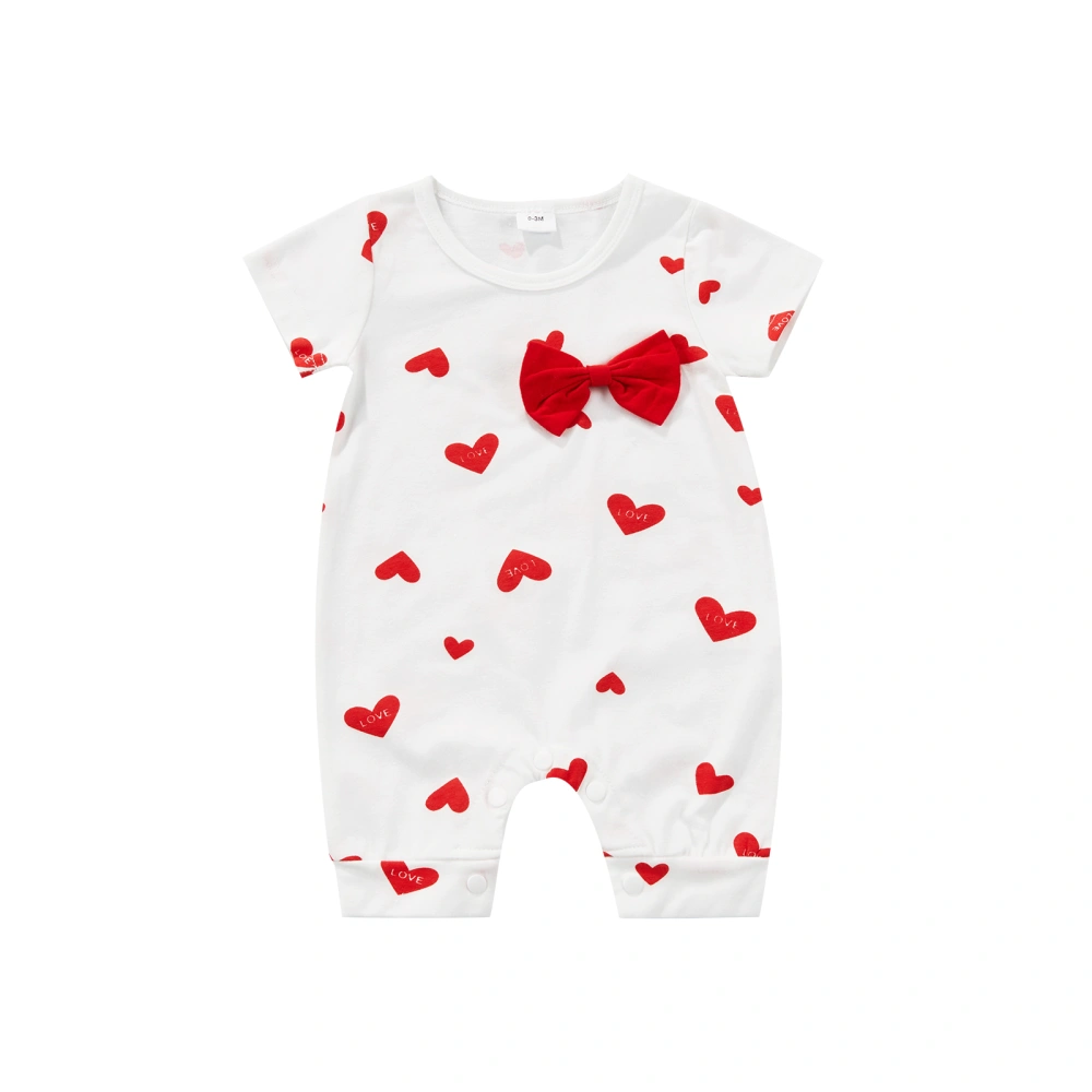 Infant Baby Short Sleeve Jumpsuit, Crotch Buttons Crew Neck Bodysuit