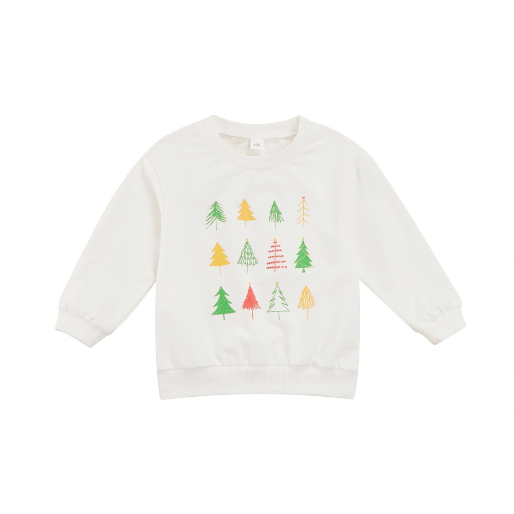 Infant Christmas Pullover Sweater with Cartoon Tree Pattern Clothing