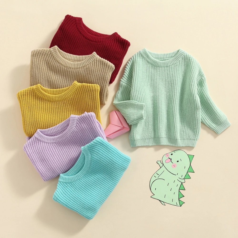 Toddler Baby Sweaters, Winter Warm Long Sleeve Candy Color Pullovers