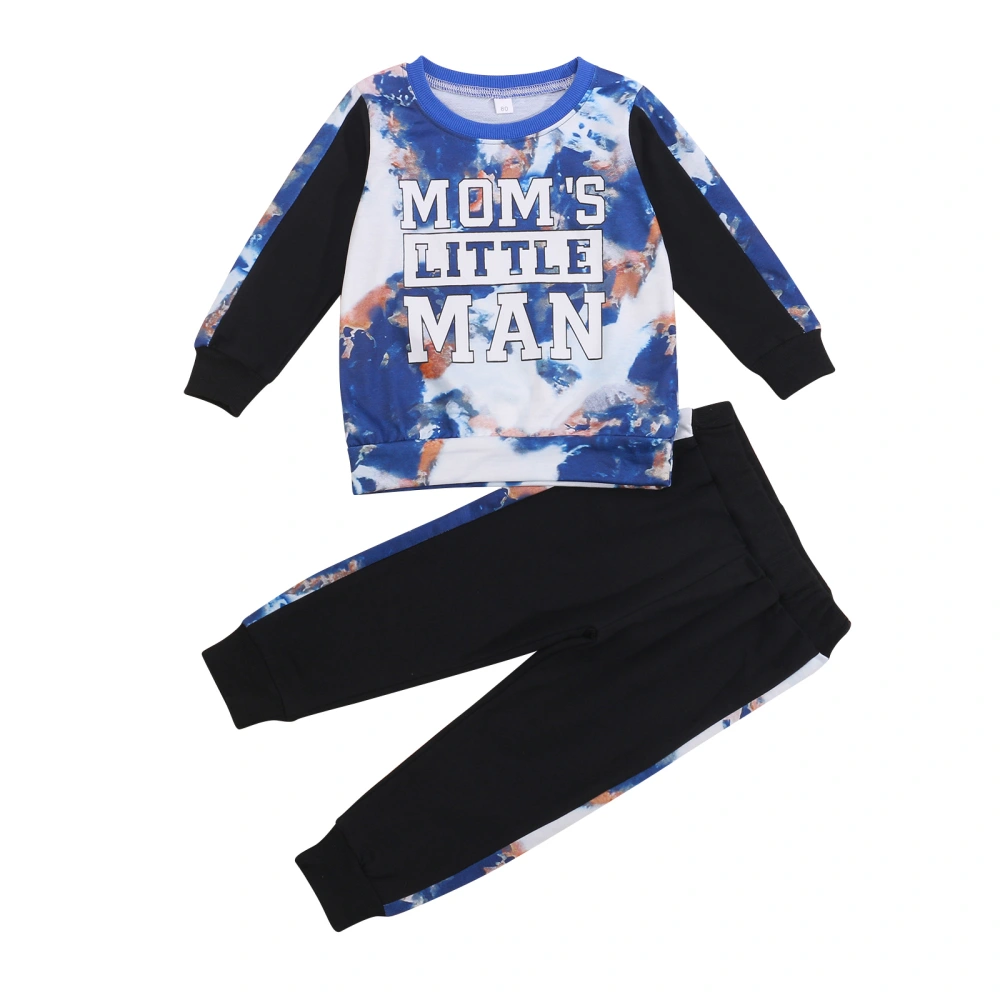 Kids Suit Set, Tie-Dyed O-Neck Long Sleeve Pullover+ Long Pants