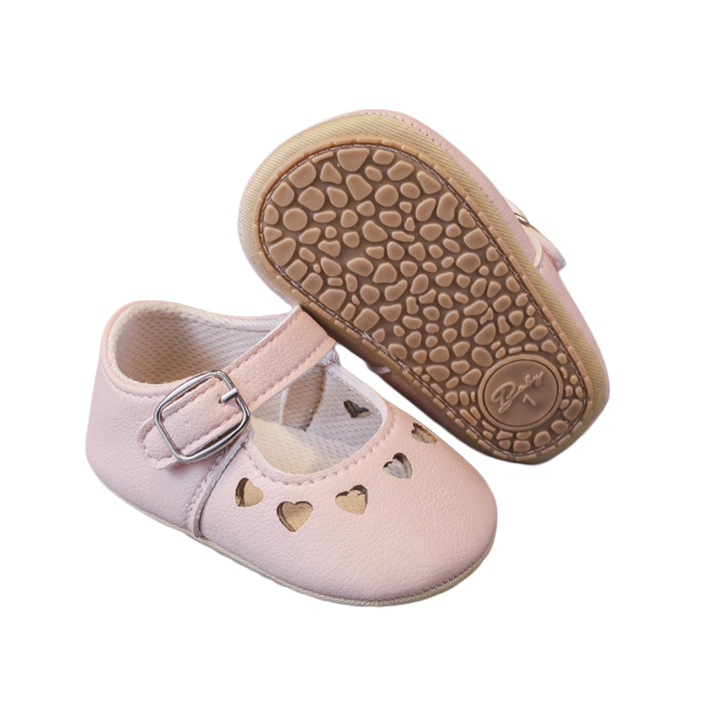 Baby Girls Princess Flat Shoes Heart Cutout Non-slip Wedding Shoes