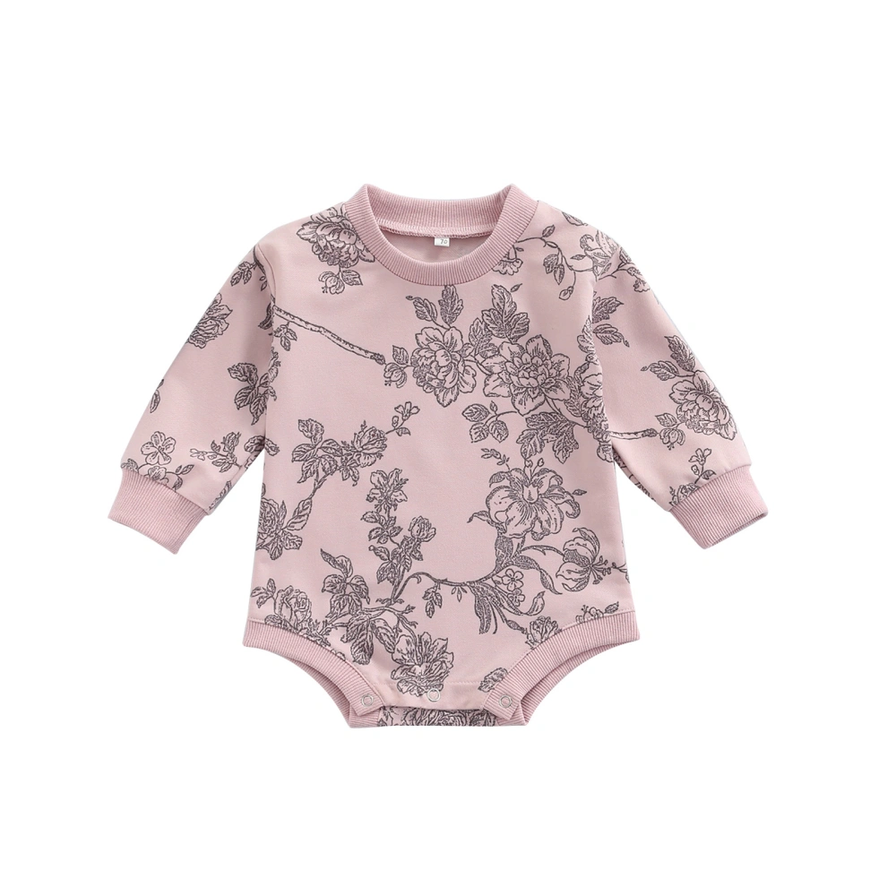 Baby’s Autumn Fashion Printing Round Neck Long Sleeve Romper