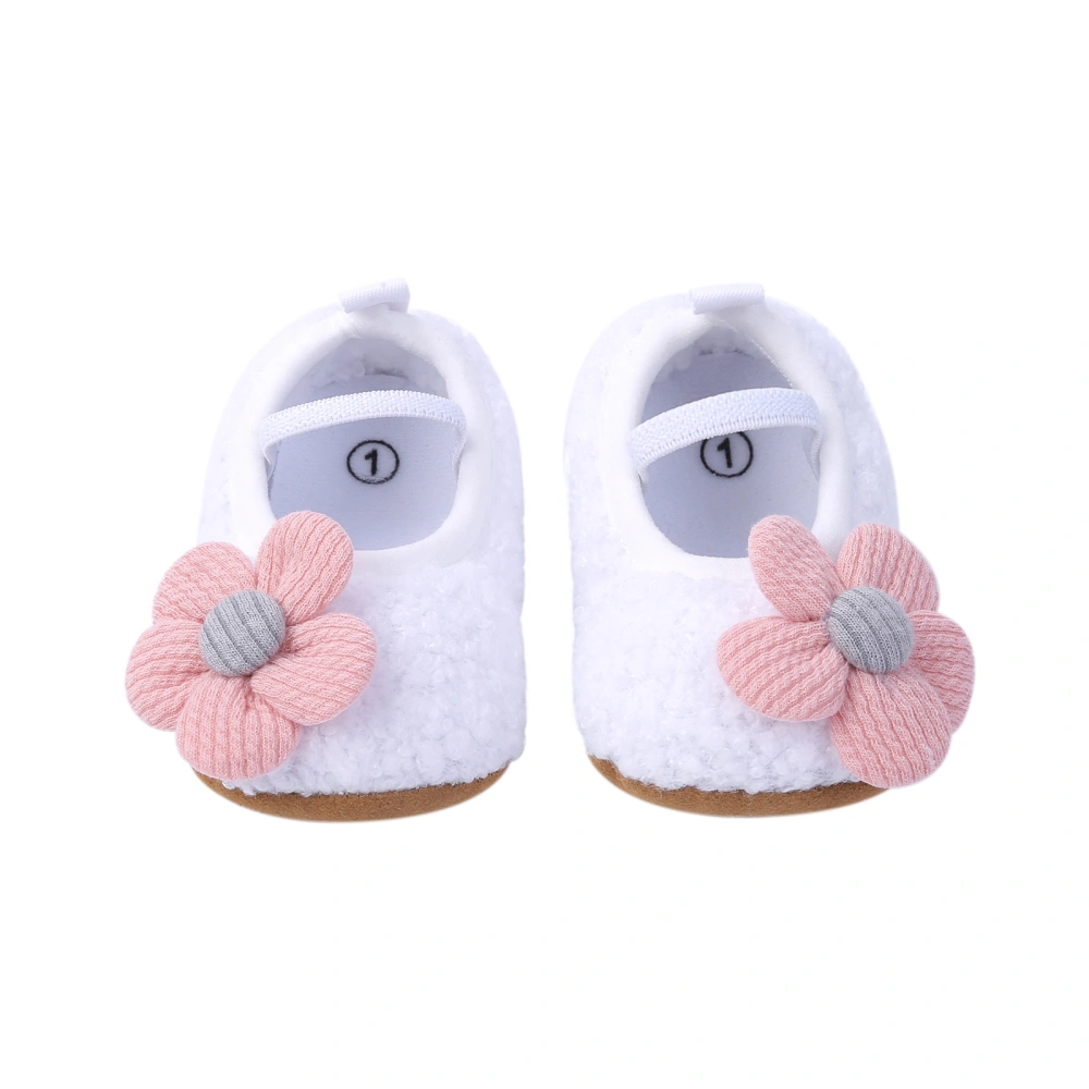 Baby Girls Mary Jane Flats, Soft Fleece Crib Shoes Warm Shoes