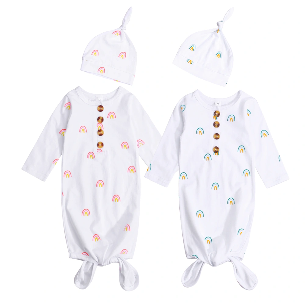 Infant Sleeping Bag Set, Printing Long Sleeve Sleeping Sack, Hat