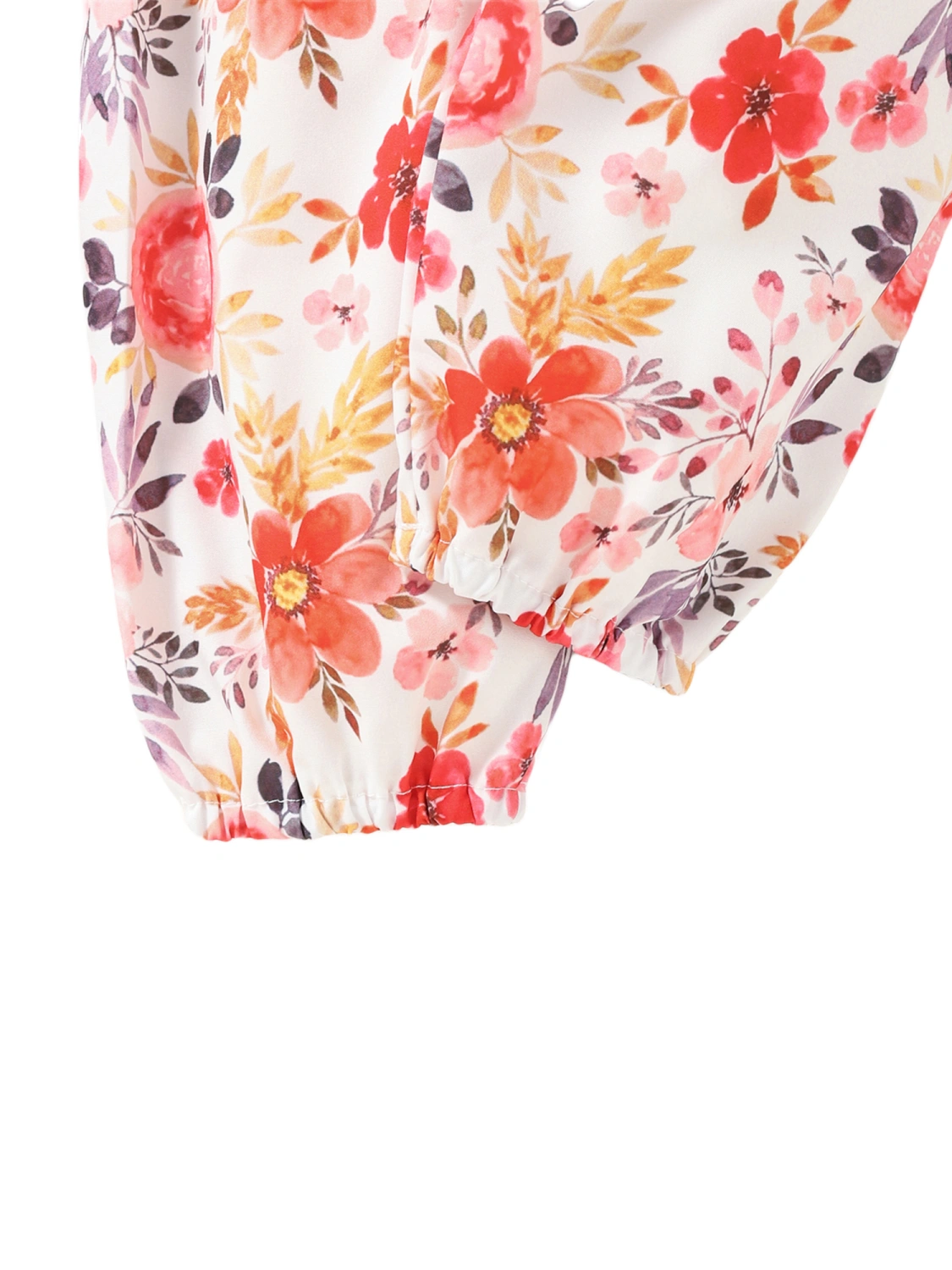 Baby Floral Print Clothes Set, Ribbed Romper+Trousers+Headband