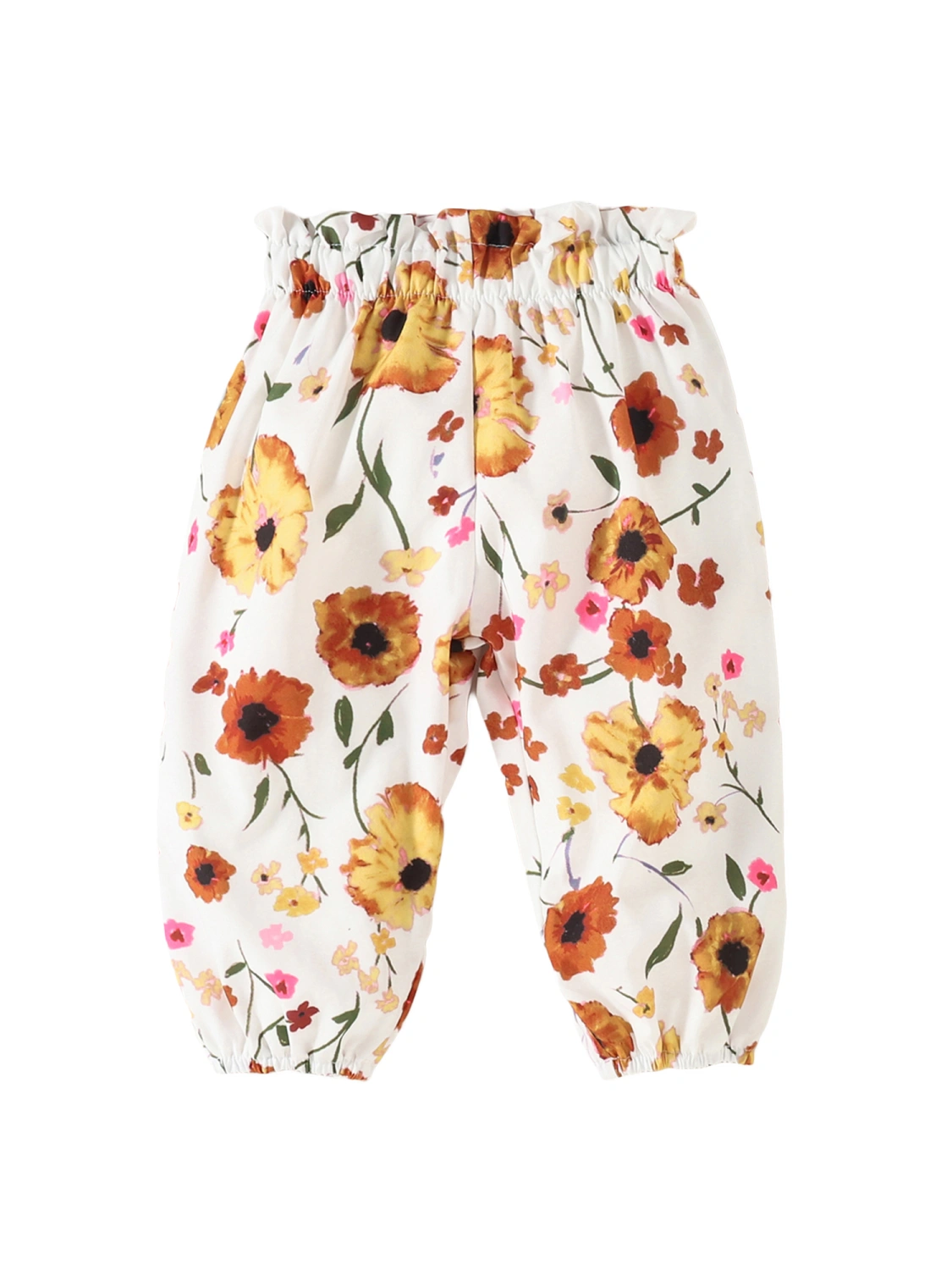 Baby Floral Print Clothes Set, Ribbed Romper+Trousers+Headband