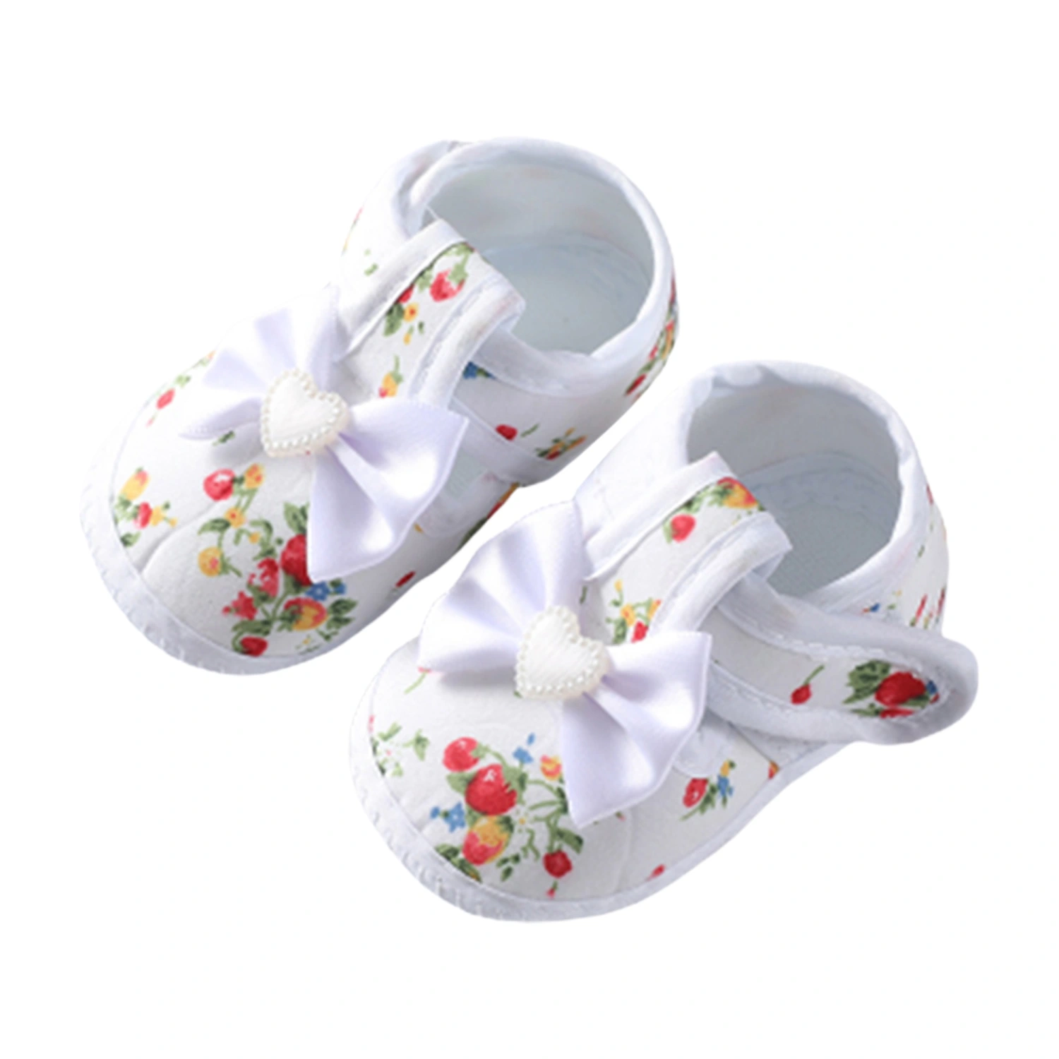 Baby Girls Flat Shoes, Bowknot Flower Print Non-slip Toddler Shoes