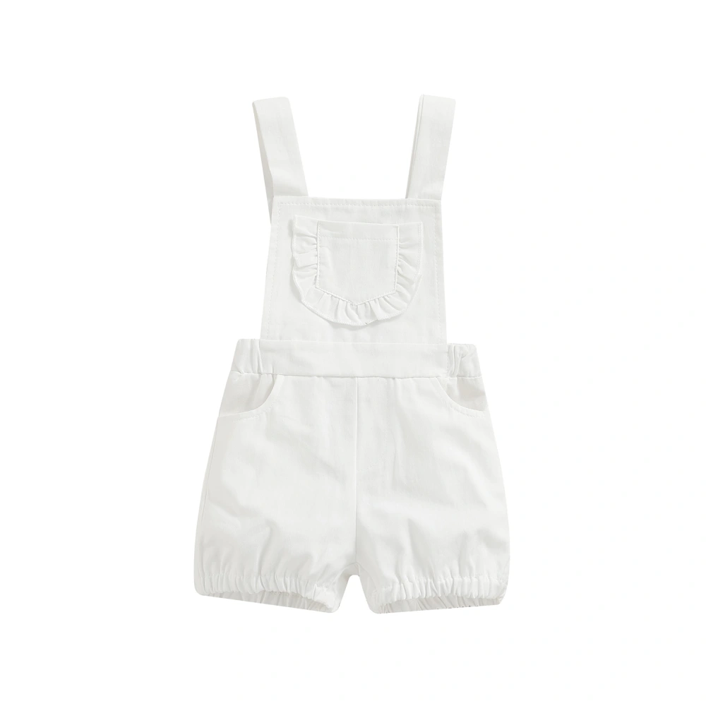 Baby Girls Jumpsuit, Plain Ruffle Backless Cross Short Suspender Pants