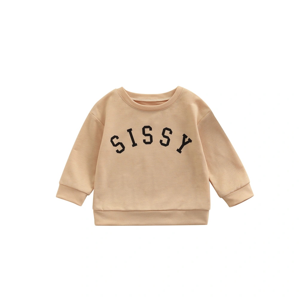 Children’s Fashion Letter Printed Round Neck Long Sleeve Sweatshirt