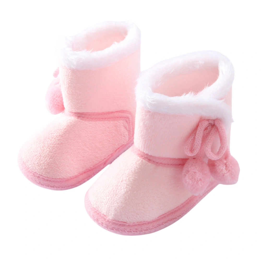 Infant Girls Winter Shoes, Solid Bobbles Plush Patchwork Boots