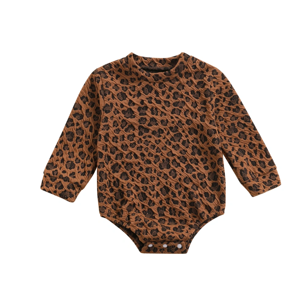 Baby Autumn Rompers, Leopard Print Long-Sleeves Jumpsuit, 0-24 Months