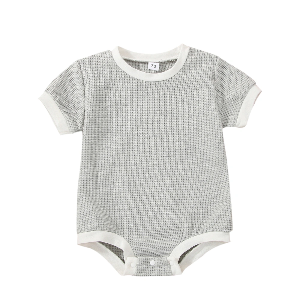 Baby Short Sleeves Romper with Color Matching, Bottom Button Clothing