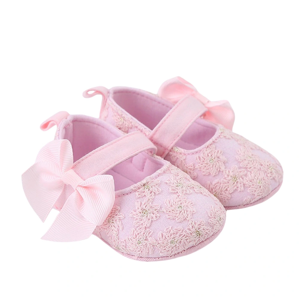 Baby Girls Floral Lace Flats Soft Sole Bowknot Princess Walking Shoes 