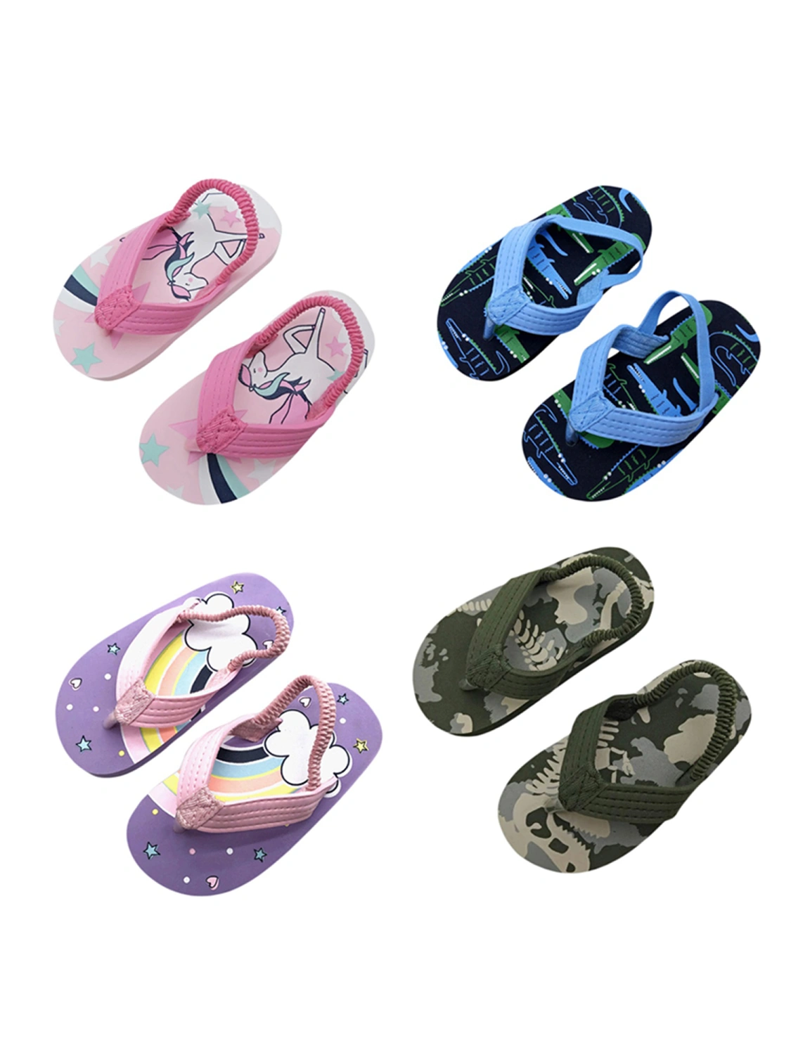 Toddler Flip Flops Shoe Little Kid Sandals with Back Strap Water Shoes
