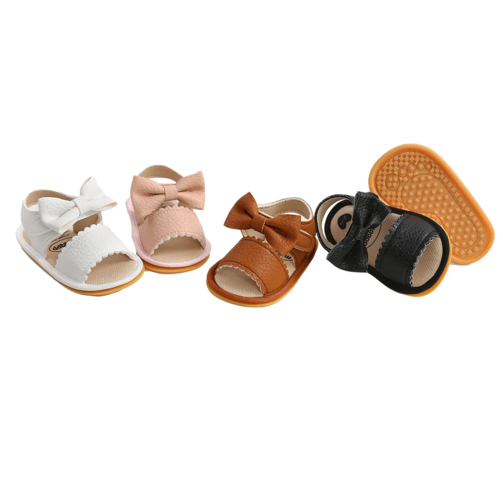 Baby Sandals, Girls Solid Color Bowknot Walking Shoes Footwear