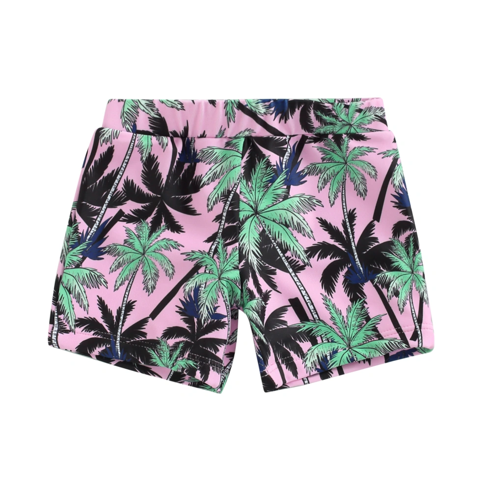 Boy Swimwear Shorts, Coconut Print Elastic Waist Beach Short Pants