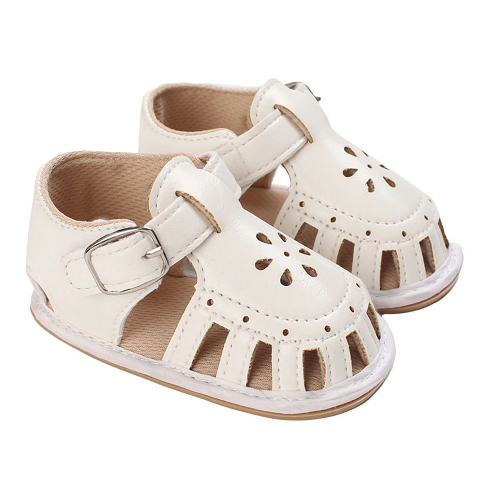 Baby Summer Sandals, Solid Hollow-Out Buckle Stick-On Walking Shoes