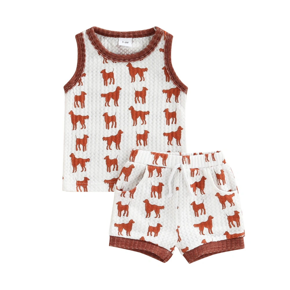 Baby Summer Outfits, Sleeveless Trimmed Dog Vest + Short Pants